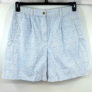 Vintage 90’s Jennifer Moore Shorts Blue Floral Print 100% Cotton Size 18